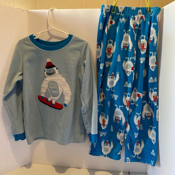 Blue Kids Pajamas with Yeti Design - Picture 1 of 4